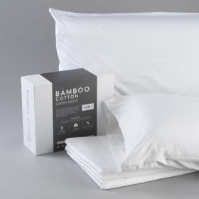 Bamboo Cotton Sheets Soft and Smooth with Viscose from Bamboo White Twin Long