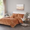 4 Pcs Velvet Comforter Set with Throw Pillow(Twin/Twin XL)