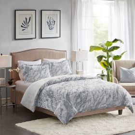 Marble Faux Fur Comforter Set