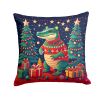 Alligator Christmas Throw Pillow Machine Washable, Indoor Outdoor Decorative Pillow for Couch, Bed or Patio, 14Hx14W