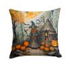 Slavic Witch Spooky Halloween Throw Pillow Machine Washable, Indoor Outdoor Decorative Pillow for Couch, Bed or Patio, 14Hx14W