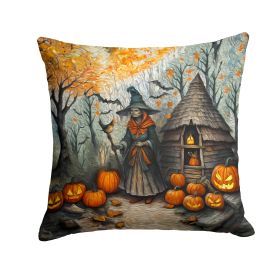 Slavic Witch Spooky Halloween Throw Pillow Machine Washable, Indoor Outdoor Decorative Pillow for Couch, Bed or Patio, 14Hx14W