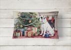 Waiting on Christmas Throw Pillow Throw Pillow for Indoor Couch Bed Outdoor Patio Washable, Boxer White 1285,12Hx16W