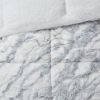 Marble Faux Fur Comforter Set