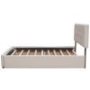 Upholstered Platform Bed with 2 Drawers and 1 Twin XL Trundle, Linen Fabric, Queen Size - Dark Beige(OLD SKU :LP000314AAA)