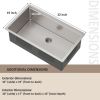 32 x 19 Inch Workstation Ledge Handmade Undermount Kitchen Sink SUS304 Stainless Steel 16 Gauge Big Single Bowl Sink