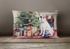 Waiting on Christmas Throw Pillow Throw Pillow for Indoor Couch Bed Outdoor Patio Washable, Boxer White 1285,12Hx16W