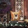 Himalayan Cat in Fall Leaves Throw Pillow Machine Washable, Indoor Outdoor Decorative Pillow for Couch, Bed or Patio, 14Hx14W