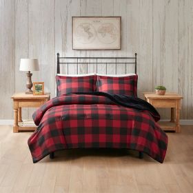 Faux Wool to Faux Fur Down Alternative Comforter Set (Color: as Pic)