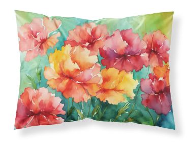 Ohio Scarlet Carnations in Watercolor Standard Pillowcase Lightweight Super Soft Easy Care Decorative Artwork Pillowcase, Standard (Default: Default)